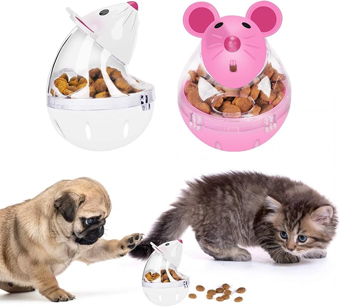 Legendog Cat Slow Feeder Food Ball - Mice Tumbler Shaped Pet Treat Toy for Cats