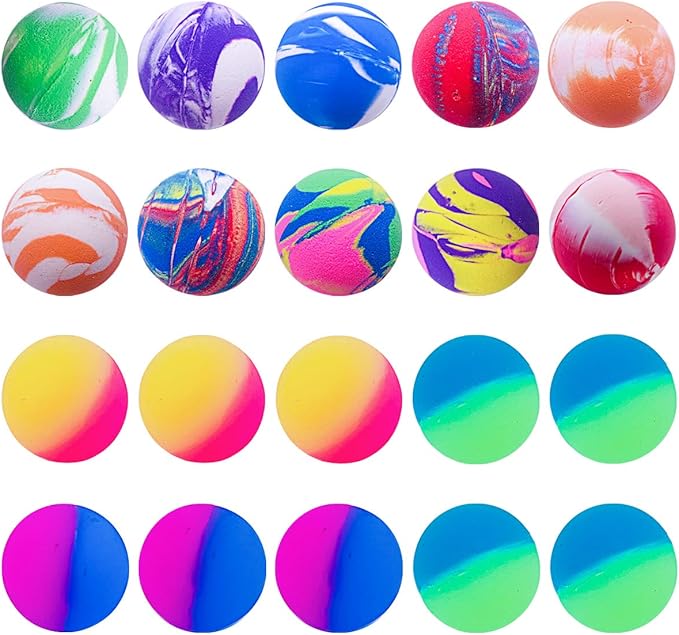 PET SHOW 20Pcs 1.2 Inch Cat Toy Bouncy Balls Interactive Kitten Bouncing Ball for Indoor Cats Pet Birthday Gift Colorful Chase Rubber Ball with High Elasticity Boys