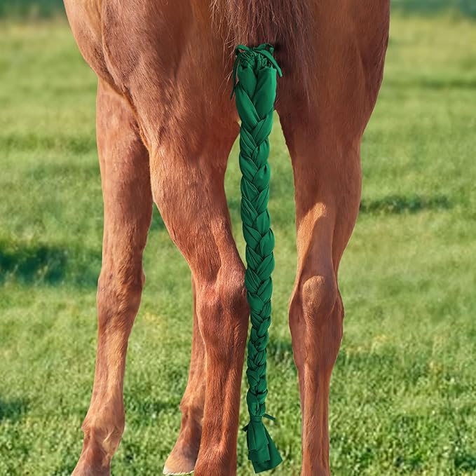 Harrison Howard 3 Tube Stretchy Fabrics Adjustable Closure Lightweight Horse Tail Bag for Horses Braid-in Tail Bag