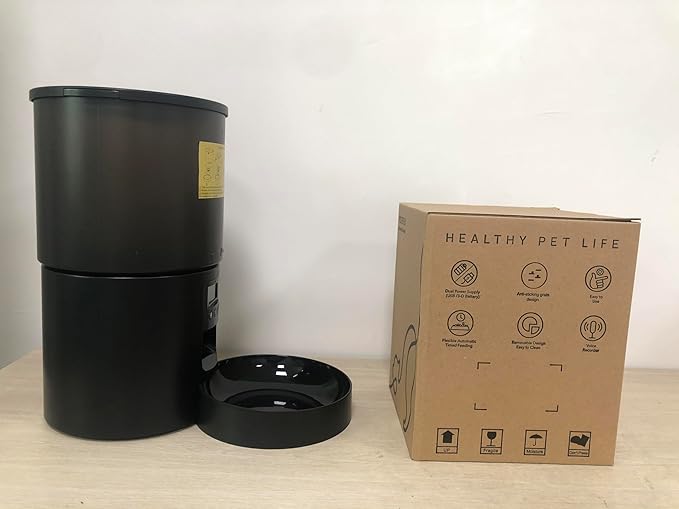 Automatic Cat Feeder Food Dispenser: 4L Timed Small Dog Dry Food Dispenser with 10s Voice - Distributeur Nourriture Chat Hund Programmable - Auto Pet Feeder with 1-6 Meals Per Day