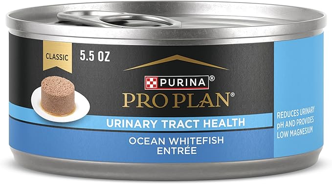 Purina Pro Plan Urinary Tract Cat Food Wet Pate, Urinary Tract Health Ocean Whitefish Entree - (Pack of 24) 5.5 oz. Cans