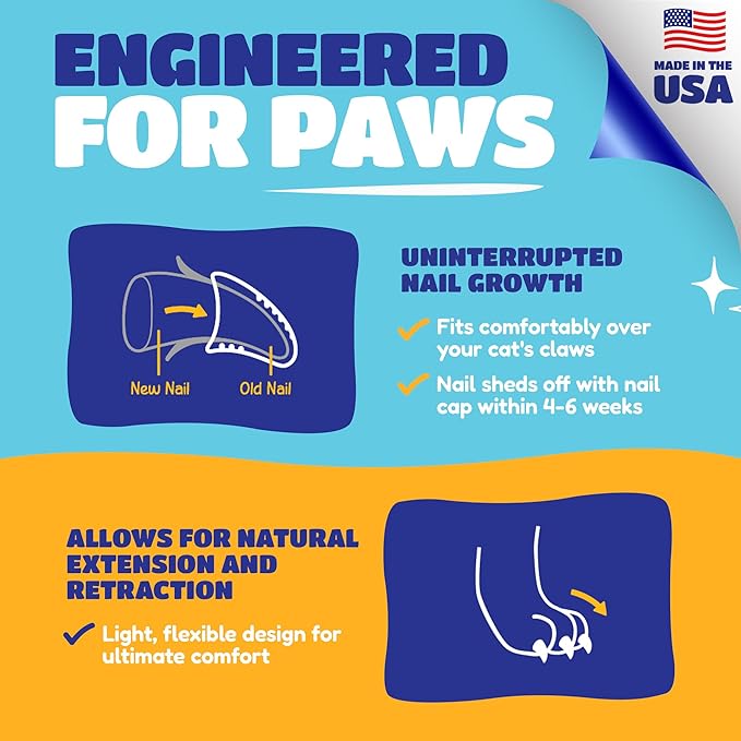 Soft Claws for Cats, Size Large, Color Purple