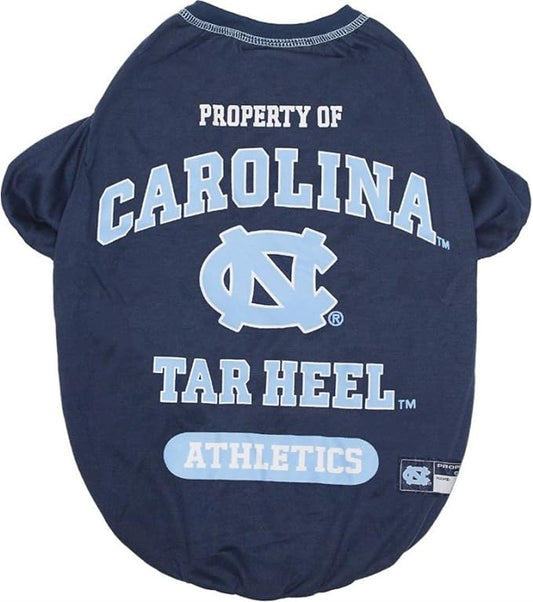 Pets First Collegiate NORTH CAROLINA TAR HEELS Dog T-Shirt, Small. - Licensed Shirt for Pets Team Colored with Team Logos.- Premium Stretchable Materials for the Comfrot of your Dog & Cat.