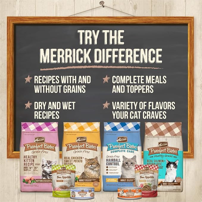 Merrick Purrfect Bistro Grain Free Premium Soft Canned Pate Chicken Wet Cat Food, Kitten Dinner Recipe - (Pack of 24) 3 oz. Cans