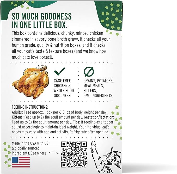 The Honest Kitchen Minced - Chicken in Bone Broth Gravy Wet Cat Food, 5.5 oz (Pack of 12)