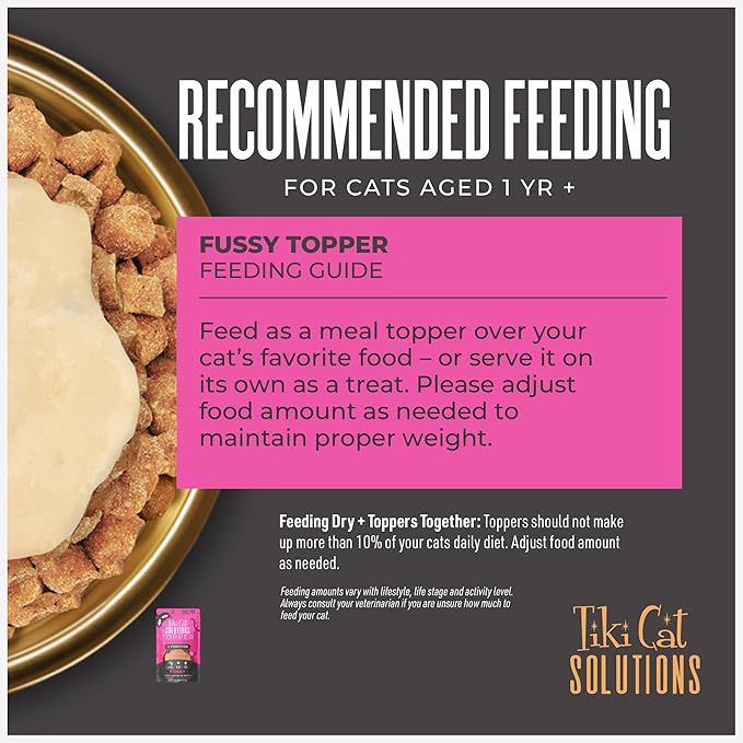 Tiki Cat Solutions Topper Multipack, Fussy, Tuna Recipe in Broth, 1.5 oz. Pouch (12 Count)