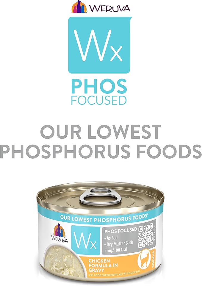 Weruva Wx Phos Focused, Chicken Formula in Gravy, 3oz Can (Pack of 12)