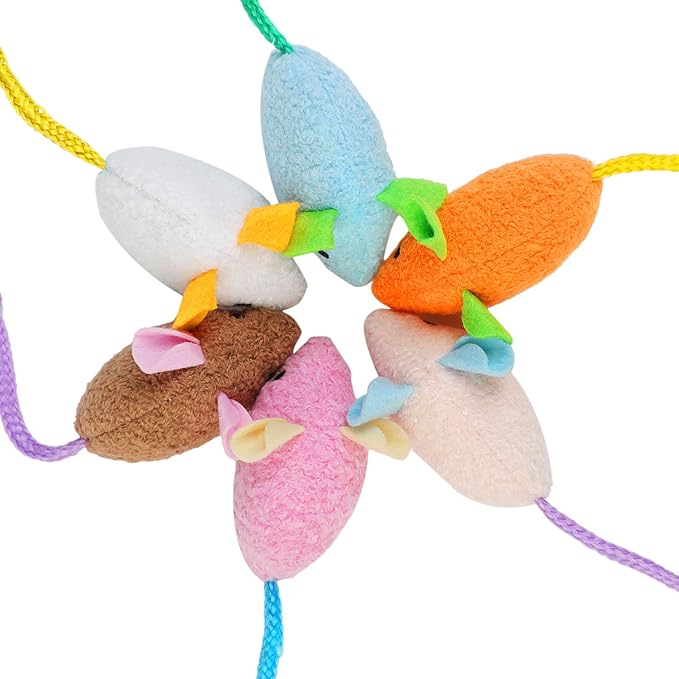 Catnip Toy - 6Pcs Cats Mouse Plush Cat Toys Realistic Cute Kitten Mice Filled Catnip for Cat Chew Toy1