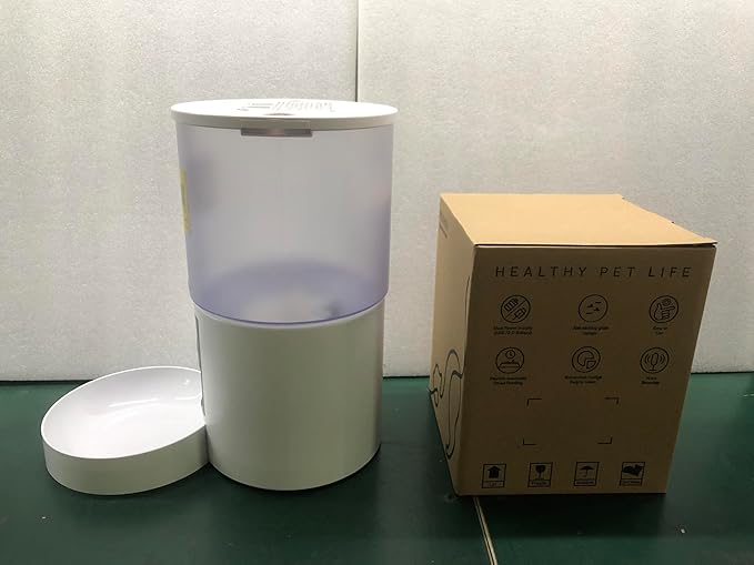 Automatic Cat Feeder Food Dispenser: 4L Timed Small Dog Dry Food Dispenser with 10s Voice - Distributeur Nourriture Chat Hund Programmable - Auto Pet Feeder with 1-6 Meals White