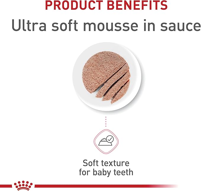 Royal Canin Feline Health Nutrition Mother & Babycat Ultra Soft Mousse in Sauce Canned Cat Food, 5.1 oz., Case of 24, 24 X 5.1 OZ