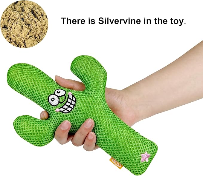 TTcat Catnip Silvervine Matatabi Pillow for Cats & Kittens,Large Cat Cactus Toy Cat Kicker Toy Chew Toy for Indoor Cats.