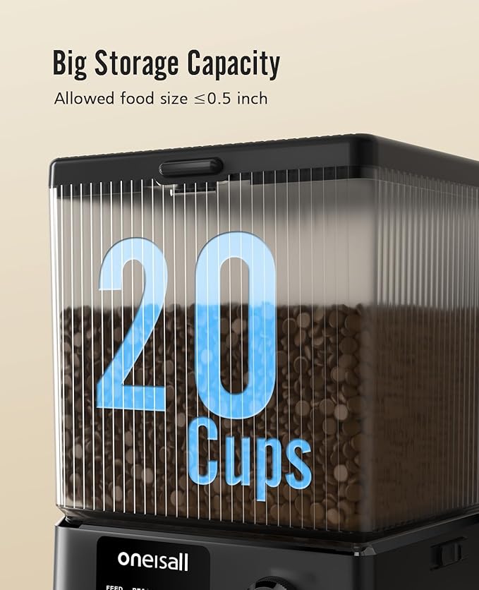 oneisall Automatic Cat Feeder with 5G WiFi, Automatic Cat Food Dispenser for 2 Cats Small Pets, 20 Cups/5L Timed Dry Food Dispenser with APP Control