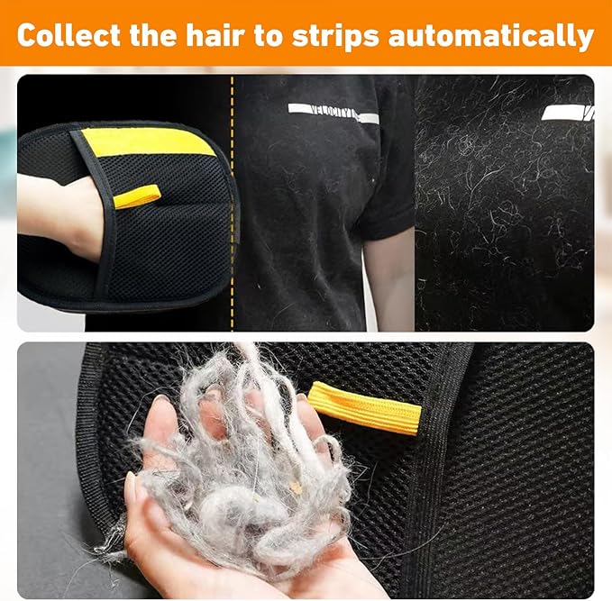Pet Hair Removal Glove for Cats & Dogs,Upgrade Efficient Grooming Gloves for Pet Hair,Home UseReusable Cat & Dog Hair Remover for Couch, Furniture, Carpet, Curtain(3pcs)