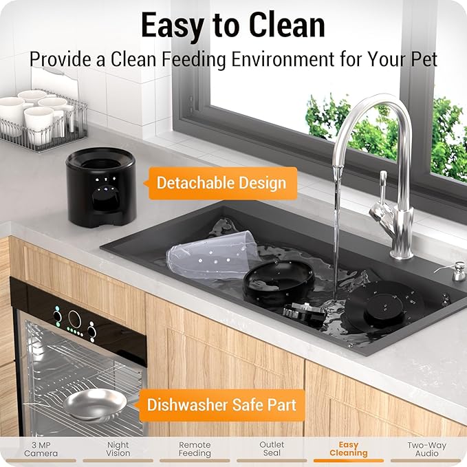 5L Automatic Cat Feeder with 2K HD Camera: 5G WiFi Automatic Dog Feeder with Night Vision,Cat Food Dispenser with Freshness for Multiple Pets,Detachable for Easy Clean-21 Cup (Sealed Outlet)