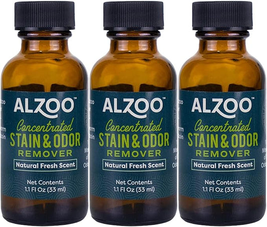Concentrated Stain & Odor Remover Refill Bottle, 100% Plant-Based Active Ingredients, 1.1 Fl. Oz, Pack of 3