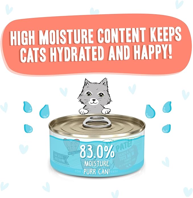 Weruva B.F.F. Play - Best Feline Friend Paté Lovers, Aw Yeah!, Salmon & Tuna Tuck Me in with Salmon & Tuna, 5.5oz Can (Pack of 8)