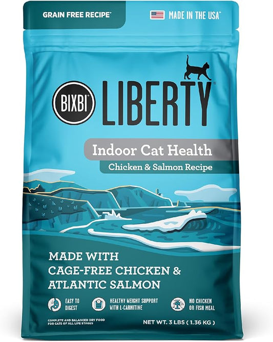 BIXBI Liberty Dry Food Indoor Cat Health Chicken & Salmon Recipe, 3lb