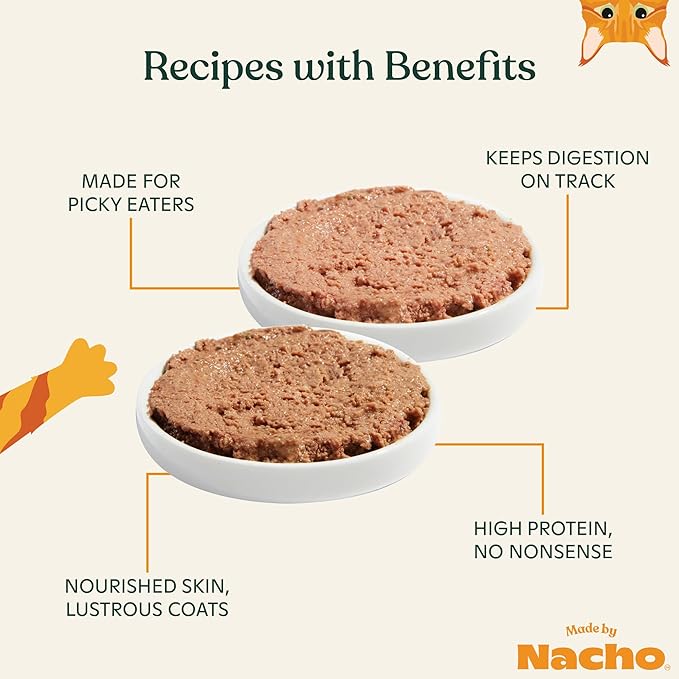 Made by Nacho Pate Wet Cat Food Variety Pack, Chicken & Herring and Salmon & Sole, 3 Ounce Cans, Grain-Free Canned Pet Food, Bone Broth Infused for Hydration, 12 Pack