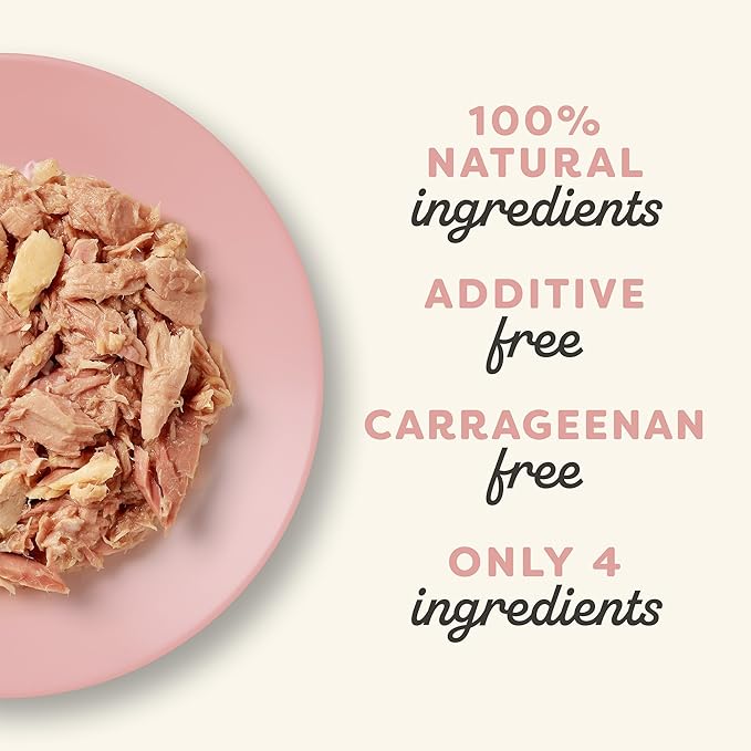 Applaws Natural Wet Cat Food in Broth, Limited Ingredient Canned Wet Cat Food, No Additives, Made with Natural Ingredients, Tuna Fillet with Salmon in Broth (24 x 2.47oz Cans)