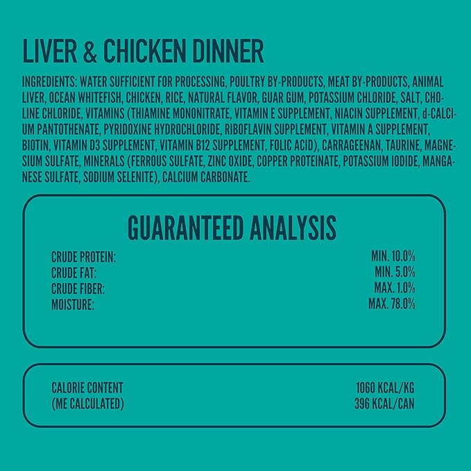 A Strong Heart Canned Wet Cat Food, Liver & Chicken Dinner - 13.2 oz Cans (Pack of 12), Made in The USA with Real Chicken & Liver
