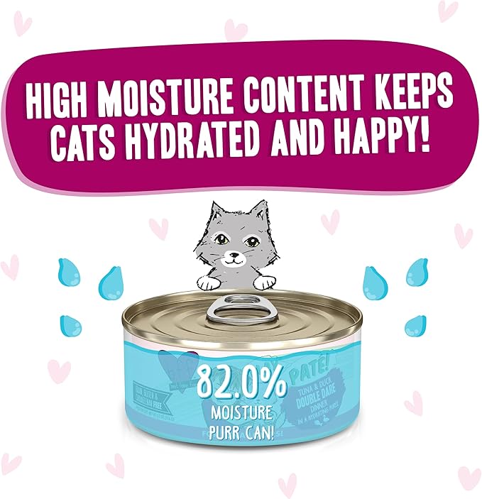 Weruva B.F.F. Play - Best Feline Friend Paté Lovers, Aw Yeah!, Tuna & Duck Double Dare with Tuna & Duck, 5.5oz Can (Pack of 8)