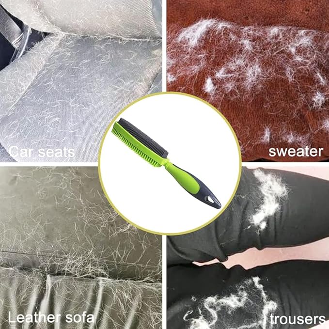 Rubber Pet Hair Removal Brush for Couch Clothes Dog Cat Pet Hair Carpet, Also Used as Dog Cat Bath Brush with Massage Effect(black，orange，green)