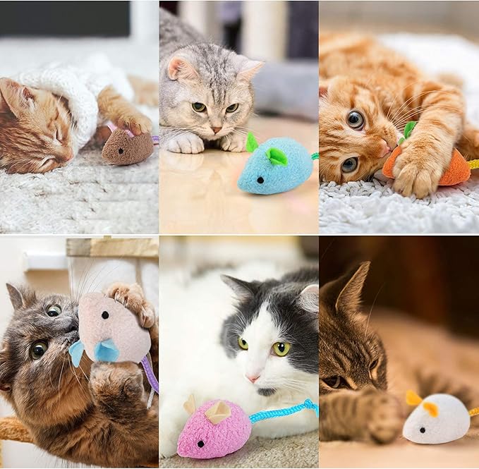 Catnip Toy - 6Pcs Cats Mouse Plush Cat Toys Realistic Cute Kitten Mice Filled Catnip for Cat Chew Toy1