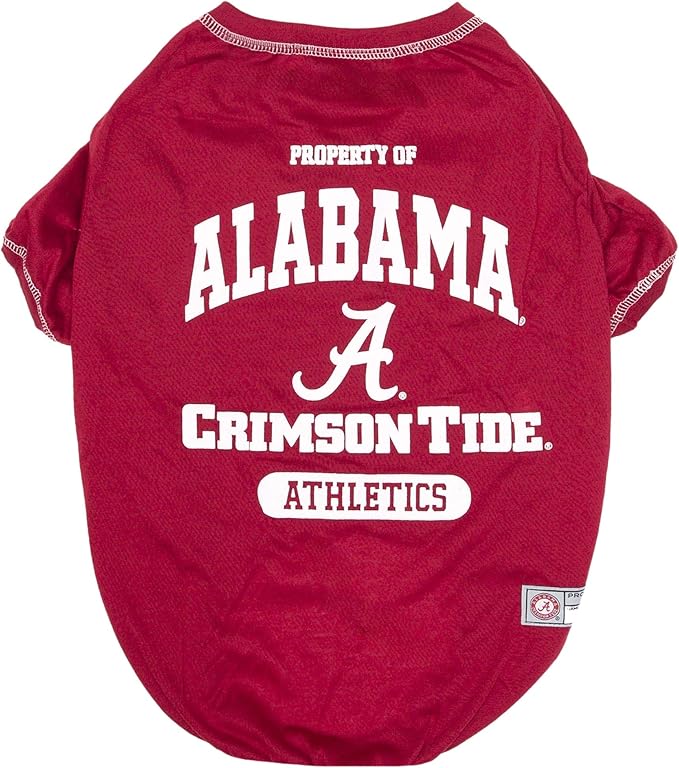 Pets First Collegiate Alabama Crimson Tide Dog T-Shirt, X-Large. - Licensed Shirt for Pets Team Colored with Team Logos.- Premium Stretchable Materials for The Comfrot of Your Dog & Cat.