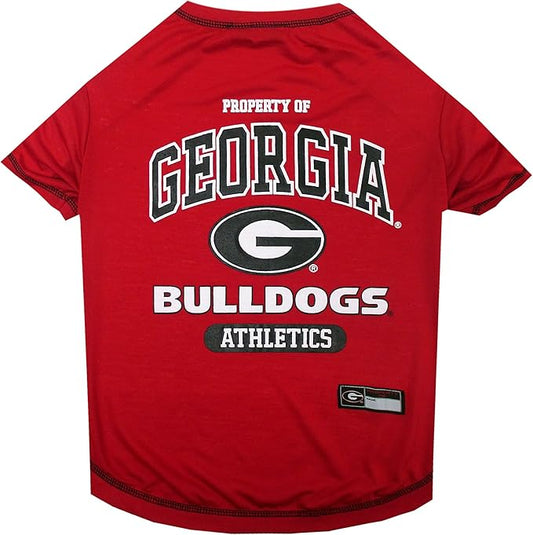 Pets First Collegiate GEORGIA BULLDOGS Dog T-Shirt, X-Small. - Licensed Shirt for Pets Team Colored with Team Logos.- Premium Stretchable Materials for the Comfrot of your Dog & Cat.