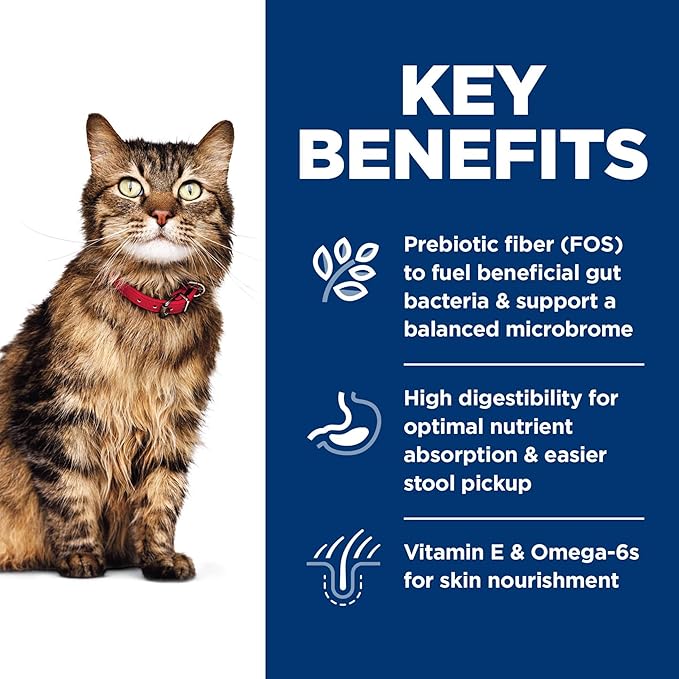 Hill's Science Diet Sensitive Stomach & Skin, Adult 1-6, Stomach & Skin Sensitivity Support, Dry Cat Food, Chicken & Rice, 7 lb Bag