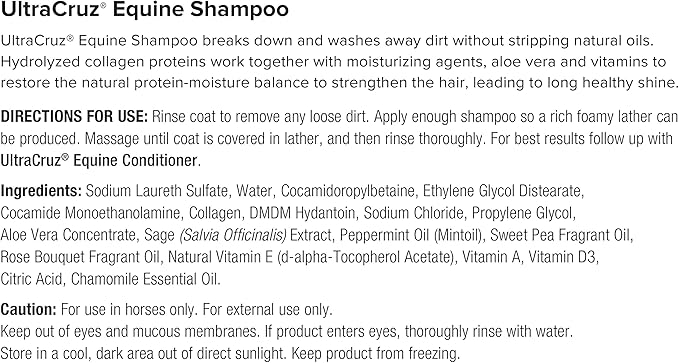 UltraCruz® Equine Shampoo, Conditioner, Hydrogen Peroxide, Fly & Tick Spray, 1 Gallon Each