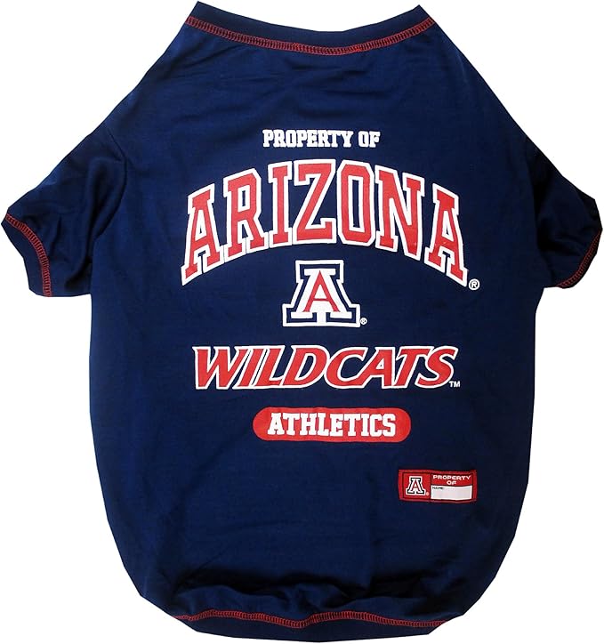 Pets First Collegiate Arizona Wildcats Dog T-Shirt, Large. - Licensed Shirt for Pets Team Colored with Team Logos.- Premium Stretchable Materials for The Comfrot of Your Dog & Cat.