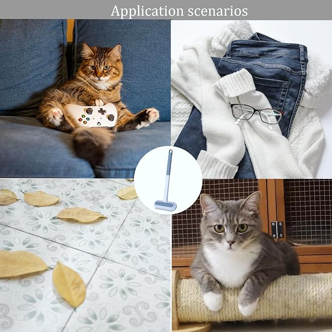 Dog Hair Remover for Couch Reusable Pet Hair Remover Brush 23in Long Handle for Furniture, Couch, Carpet, Clothes