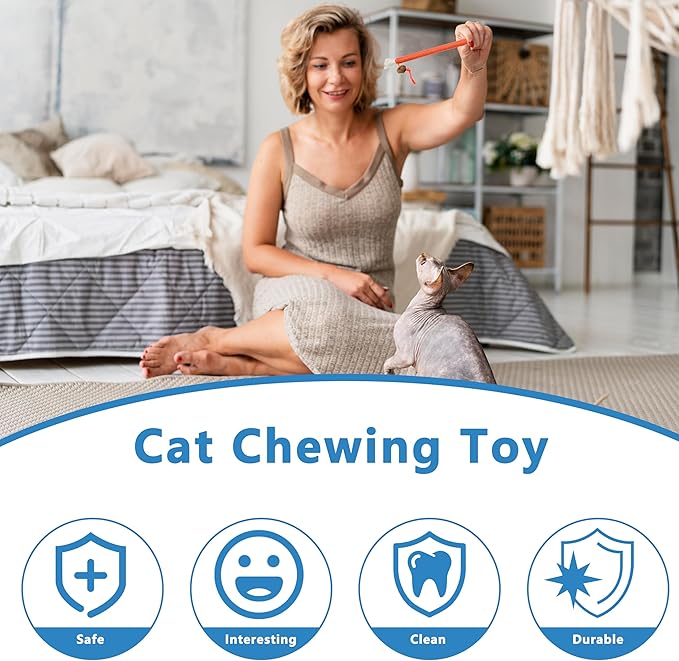 3pcs Safe Cat Rope Toy,Teeth Clean Toy for Cat, Cat Chew Toys for Indoor Cat,Kitten Interactive Toys