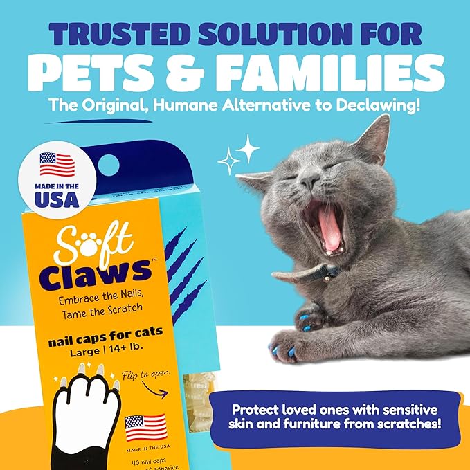 Soft Claws for Cats, Size Large, Color Purple