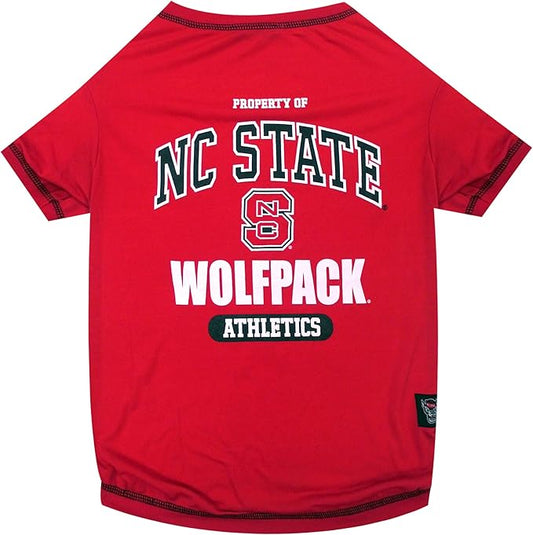 Pets First Collegiate NORTH CAROLINA STATE WOLFPACKS Dog T-Shirt, Large. - Licensed Shirt for Pets Team Colored with Team Logos.- Premium Stretchable Materials for the Comfrot of your Dog & Cat.