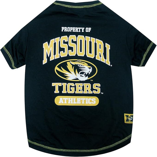 Pets First Collegiate MISSOURI TIGERS Dog T-Shirt, Large. - Licensed Shirt for Pets Team Colored with Team Logos.- Premium Stretchable Materials for the Comfrot of your Dog & Cat.