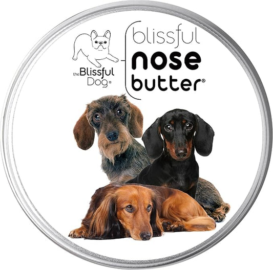 The Blissful Dog Dachshund Nose Butter for Dry, Cracked Skin, Lick-Safe Dog Nose Balm with Moisturizing Shea Butter, Almond, Olive, and Essential Oils, Pet Supplies, Uncented, 1 oz.