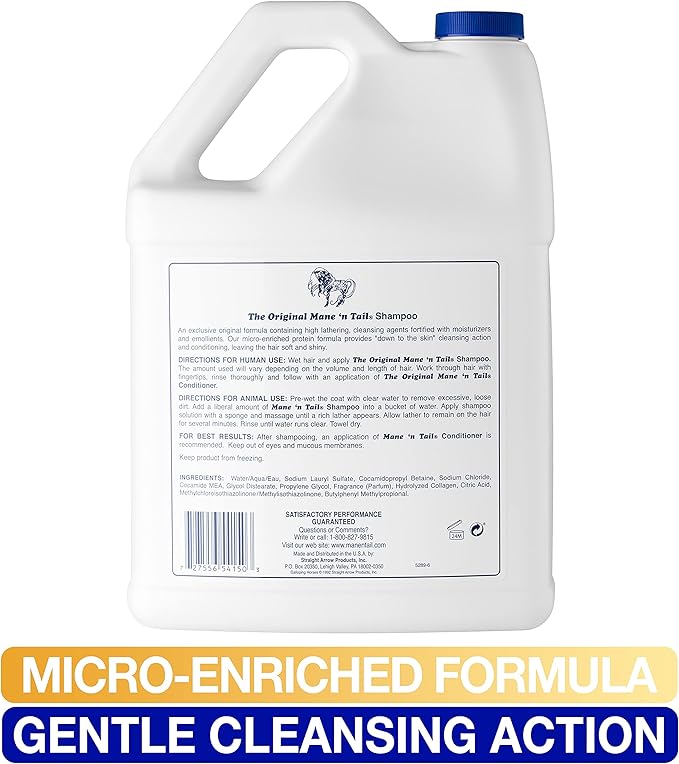 Mane 'n Tail Original Shampoo for Horses & Humans, for A Down to The Skin Clean (1 Gallon)
