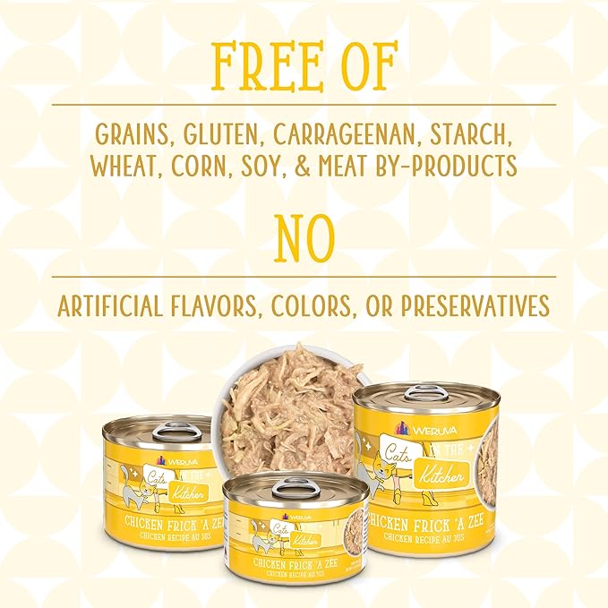 Weruva Cats in The Kitchen, Chicken Frick 'A Zee with Chicken Au Jus Cat Food, 6oz Can (Pack of 24)