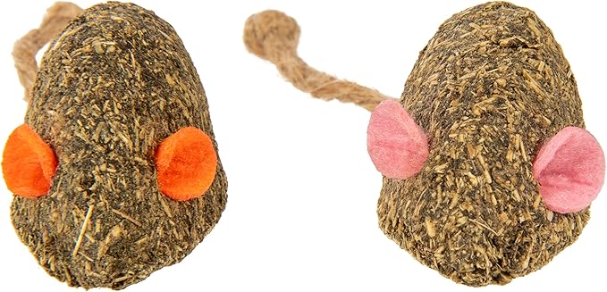 SmartyKat Instincts Mouser Mayhem HappyNip Cat Toy, Compressed Catnip & Silverine-Shaped Mice, Mentally Stimulating, Durable & Less Mess, 2-Pack