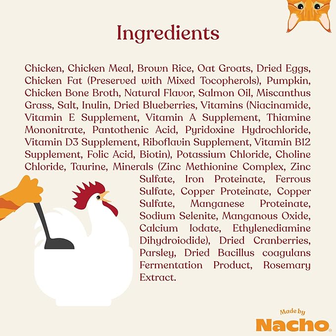 Made by Nacho Dry Cat Kibble 2lb Bag, High Protein and Grain-Friendly Premium Cat Food, Cage-Free Chicken & Pumpkin Recipe, Infused with Bone Broth for Hydration, Limited Ingredients, Single Bag