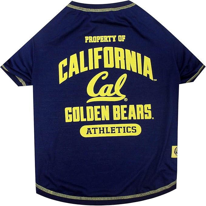 Pets First Collegiate California Golden Bears Dog T-Shirt, Large. - Licensed Shirt for Pets Team Colored with Team Logos.- Premium Stretchable Materials for The Comfrot of Your Dog & Cat.