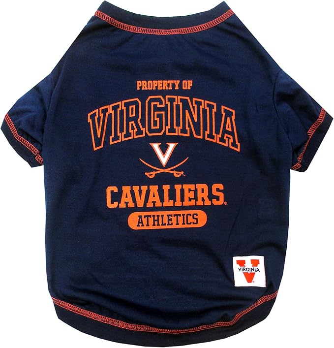 Pets First Collegiate VIRGINIA CAVALIERS Dog T-Shirt, Medium. - Licensed Shirt for Pets Team Colored with Team Logos.- Premium Stretchable Materials for the Comfrot of your Dog & Cat.