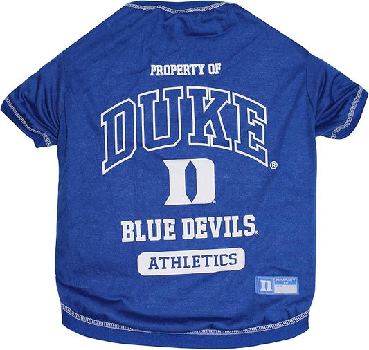 Pets First Collegiate Duke Blue Devils Dog T-Shirt, Medium. - Licensed Shirt for Pets Team Colored with Team Logos.- Premium Stretchable Materials for The Comfrot of Your Dog & Cat.