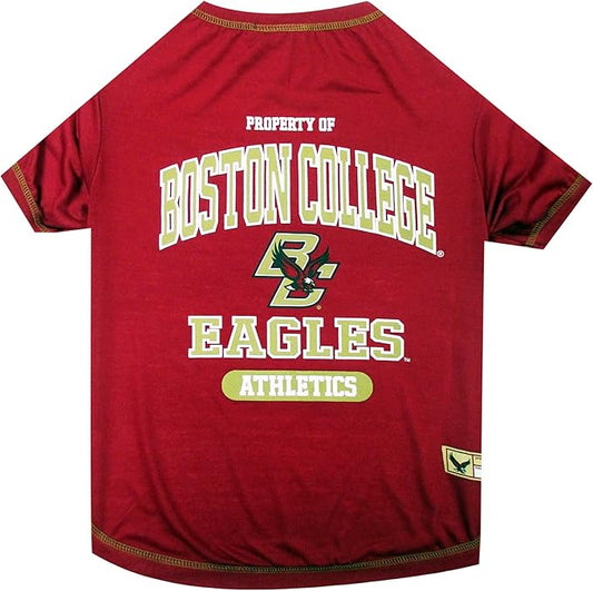 Pets First Collegiate BOSTON COLLEGE Dog T-Shirt, Medium. - Licensed Shirt for Pets Team Colored with Team Logos.- Premium Stretchable Materials for the Comfrot of your Dog & Cat.