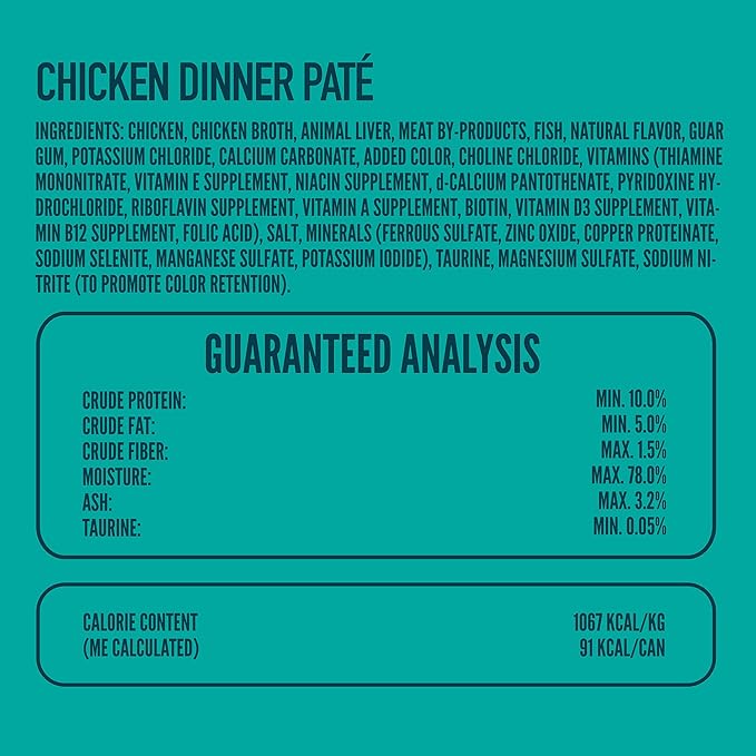 A Strong Heart Canned Wet Cat Food, Chicken Dinner Paté - 3 oz Cans (Pack of 24), Made in The USA with Real Chicken