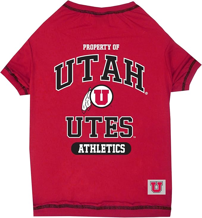 Pets First Collegiate Utah Utes Dog T-Shirt, X-Large. - Licensed Shirt for Pets Team Colored with Team Logos.- Premium Stretchable Materials for The Comfrot of Your Dog & Cat.