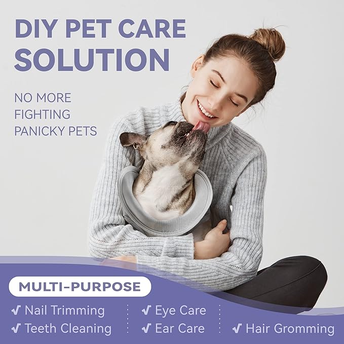 Dog Grooming Hammock Harness for Dogs & Cats with Pet Nail Clipper Trimmer - Cat Hanger Sling for Trimming Clipping Nails- Dog Hammock Restraint Bag for Small Medium Large pet （ Purple S）