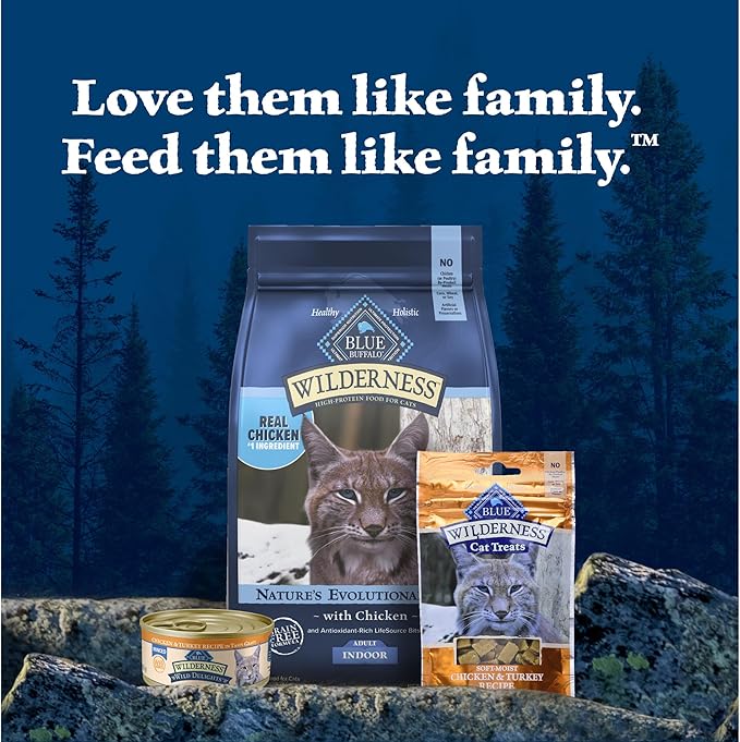 Blue Buffalo Wilderness Wild Delights Minced Natural Wet Cat Food, Chicken & Turkey in Tasty Gravy, 5.5-oz. Cans, 24-Pack